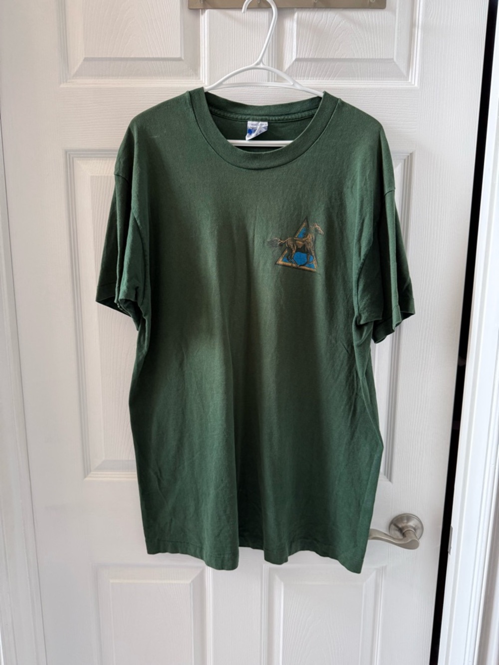 Men's Green Graphic Horse Short-Sleeve Tee